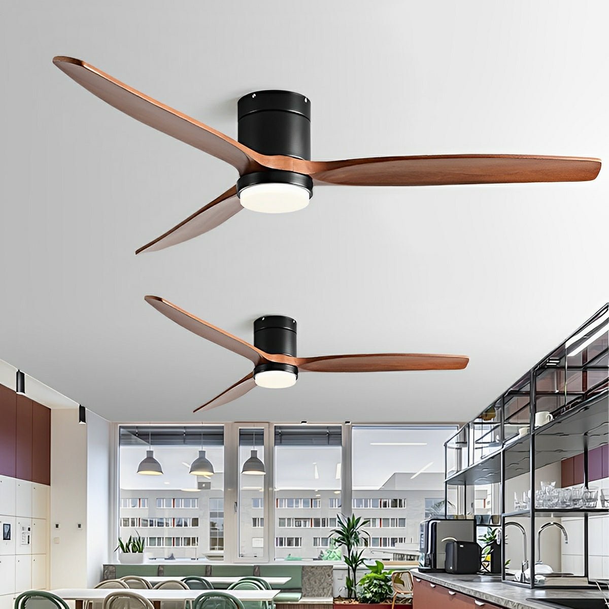 Reversible DC Motor Ceiling Fan with LED Light – 6-Speed Variable Airflow Control & 3 Color Temps for Living Room Dining Room Bedroom | Thomler