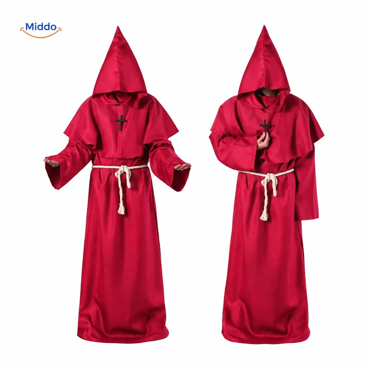 Hooded Monk Robe Costume – Medieval Style Cosplay Outfit for Halloween, Cosplay & Theater | Thomler