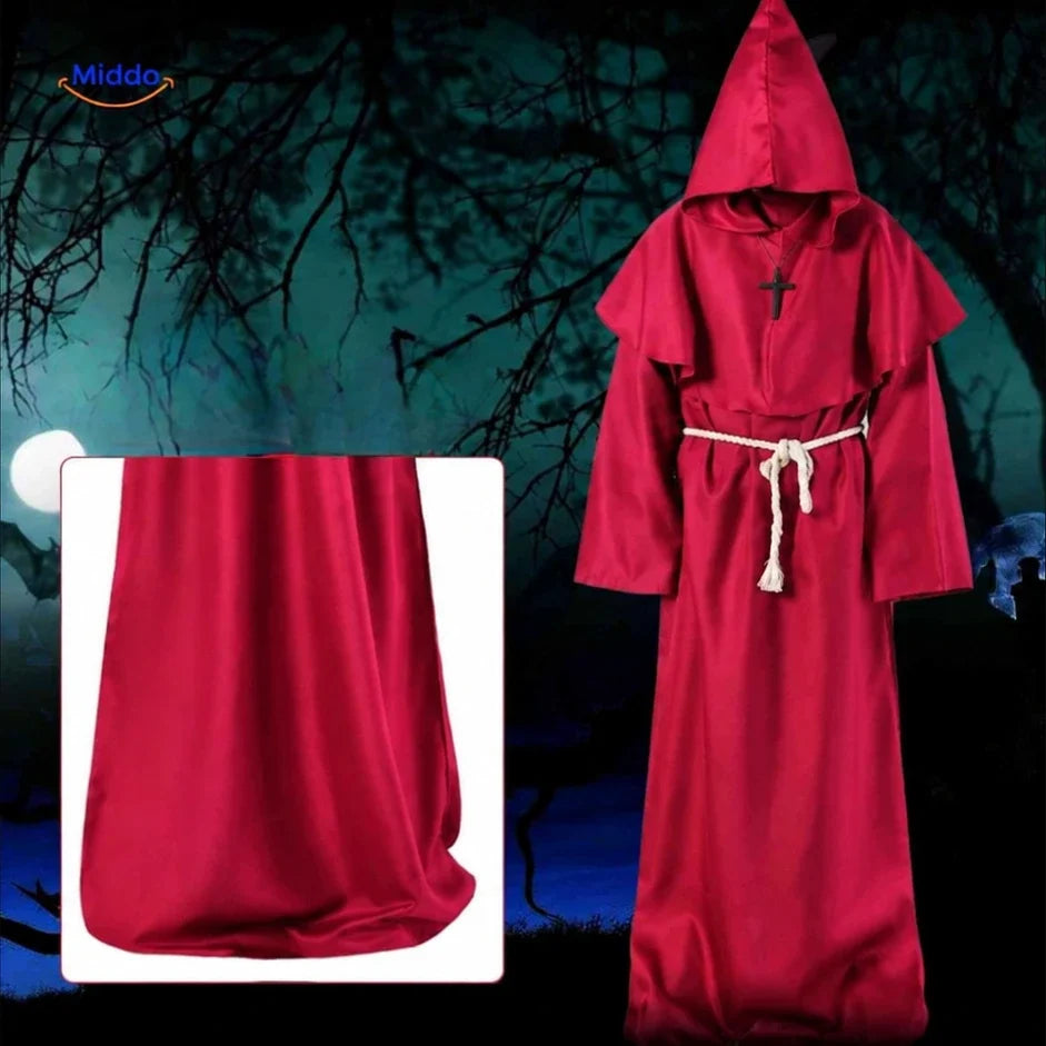 Hooded Monk Robe Costume – Medieval Style Cosplay Outfit for Halloween, Cosplay & Theater | Thomler