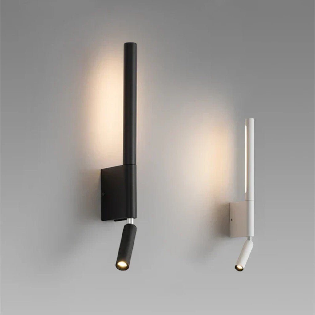 Dual-Function Wall Sconce with Swivel Reading Light for Bedroom & Nightstand | Modern LED Task Lamp | 12W Aluminum Fixture | Thomler