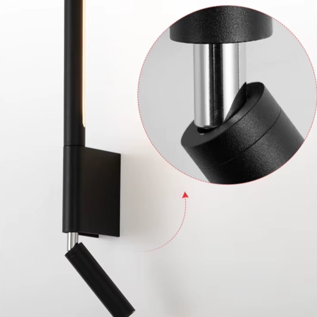 Dual-Function Wall Sconce with Swivel Reading Light for Bedroom & Nightstand | Modern LED Task Lamp | 12W Aluminum Fixture | Thomler