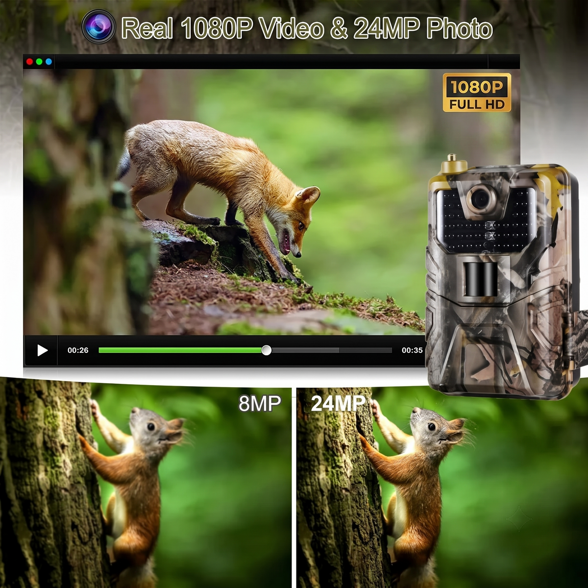 WiFi Trail Camera 1080P Night Vision Motion Activated with App Control for Backyard Monitoring and Deer Scouting | Thomler