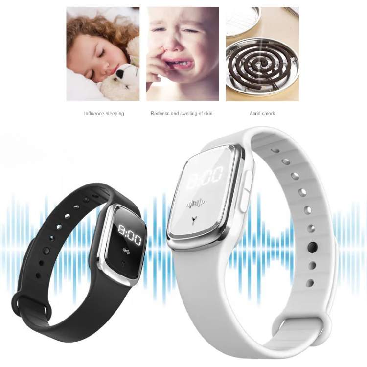 Ultrasonic Mosquito Repellent Wristband with LED Display for Outdoor Activities and Travel | Thomler