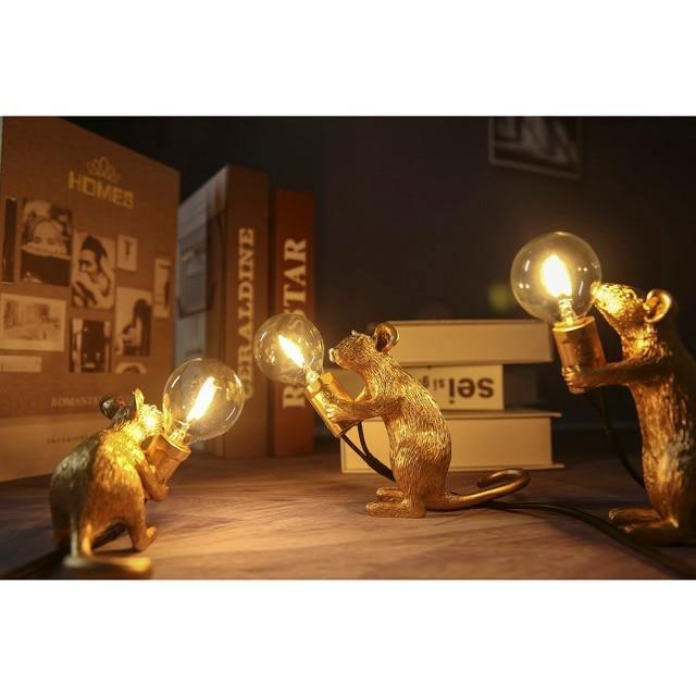 Whimsical Animal Figurine Desk Light with LED Bulb for Bedroom Nightstand Living Room Kids Room Accent Lighting Minimalist Decor | Thomler