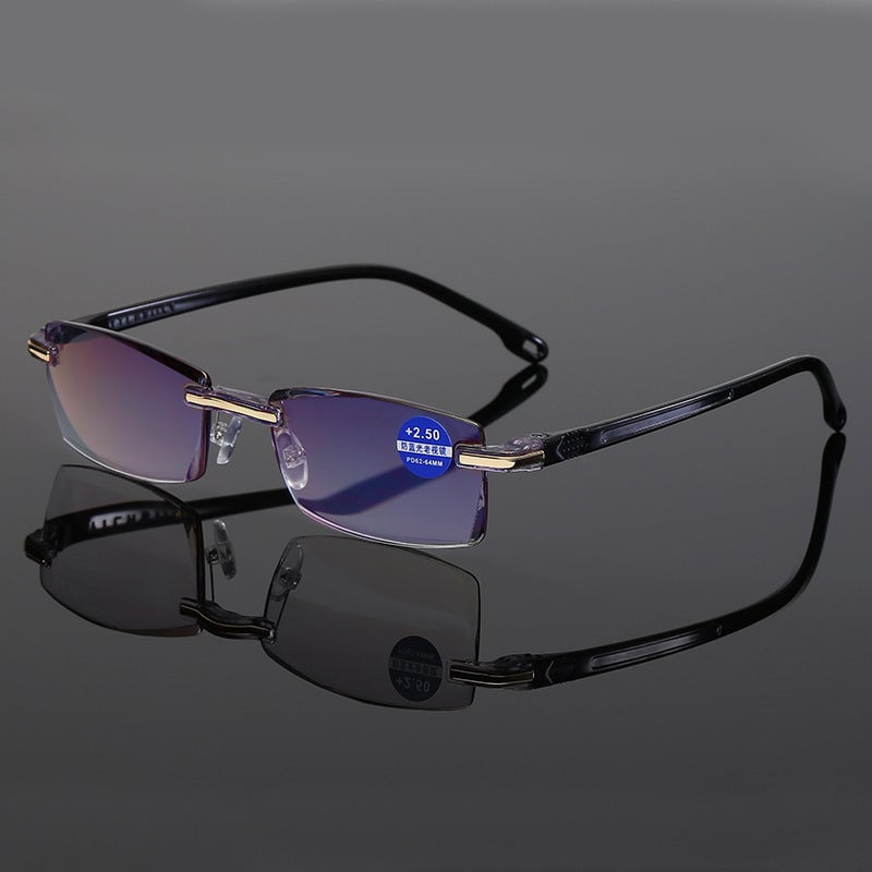 Progressive Reading Glasses with Screen Filter | No-Line Bifocals for Computer Work & Reading | Lightweight Titanium Frame | Anti-Fatigue | Thomler