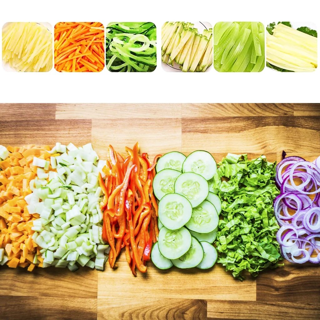 Lever-Action Produce Cutter with Adjustable Blades for Uniform Slicing and Dicing in Seconds | Kitchen Prep Tool for Vegetables, Fruits, Sal | Thomler