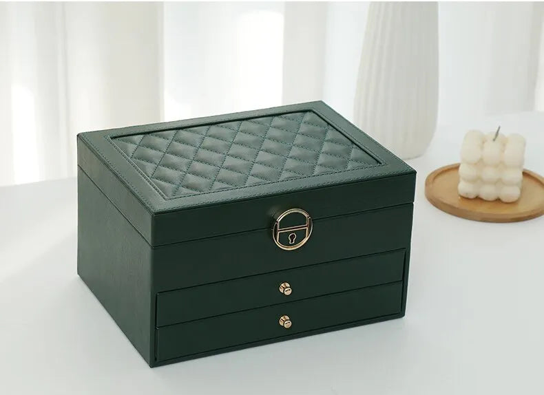 Jewellery Box Multi Layer 23.0 cm Black Organiser For Rings Necklaces Vanity Storage Case | Thomler