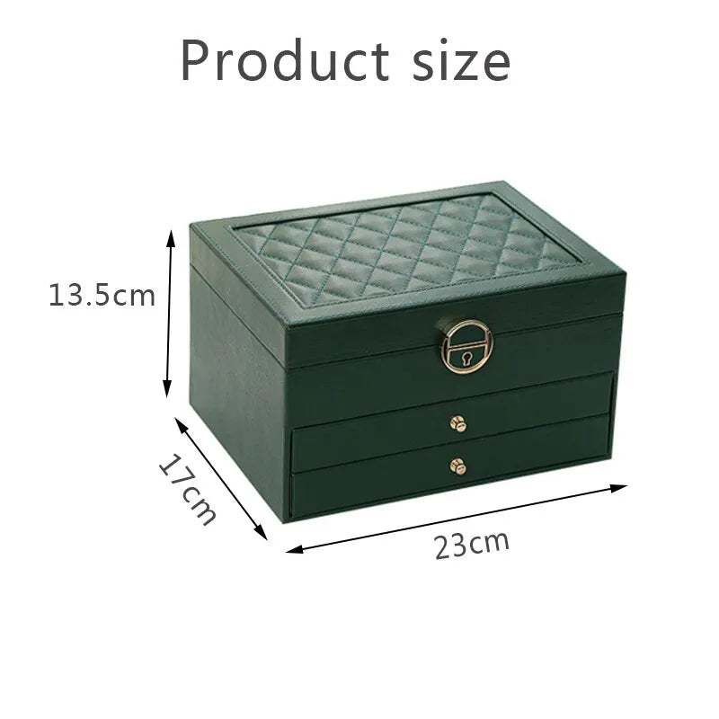 Jewellery Box Multi Layer 23.0 cm Black Organiser For Rings Necklaces Vanity Storage Case | Thomler
