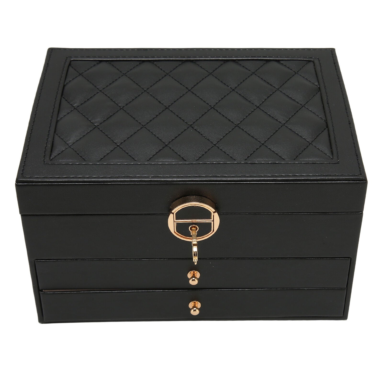 Jewellery Box Multi Layer 23.0 cm Black Organiser For Rings Necklaces Vanity Storage Case | Thomler