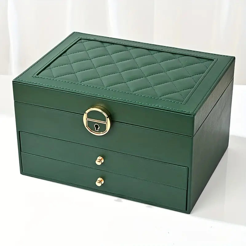 Jewellery Box Multi Layer 23.0 cm Black Organiser For Rings Necklaces Vanity Storage Case | Thomler