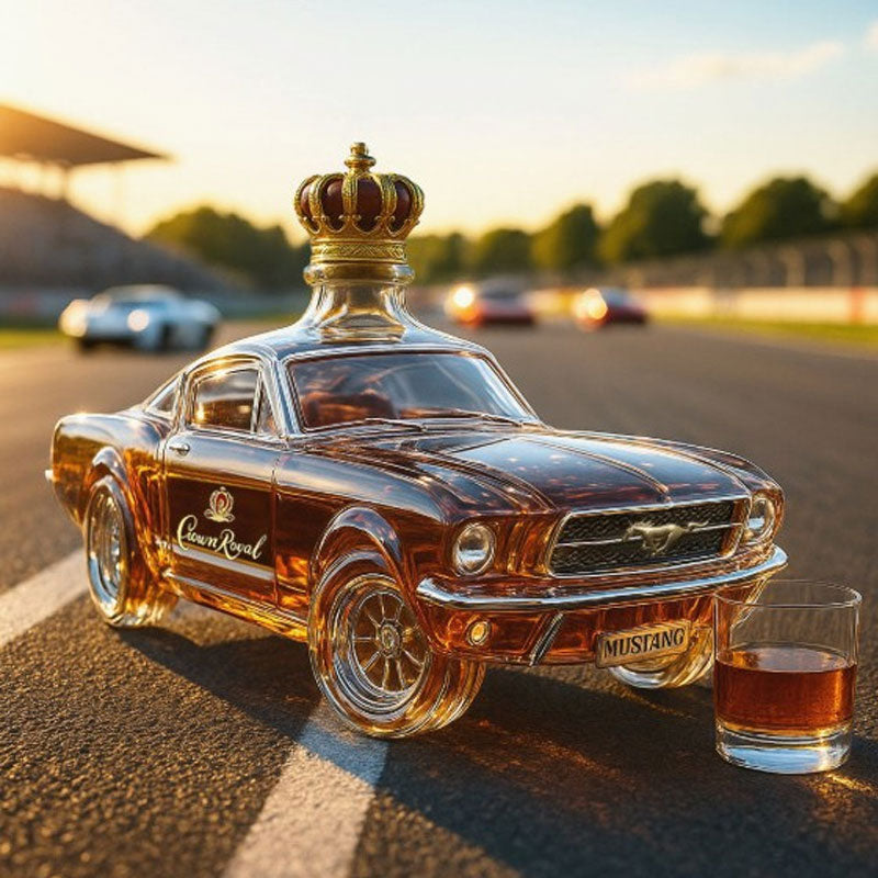 Pony Car Glass Liquor Bottle for Spirit Collectors & Bar Decor | Thomler