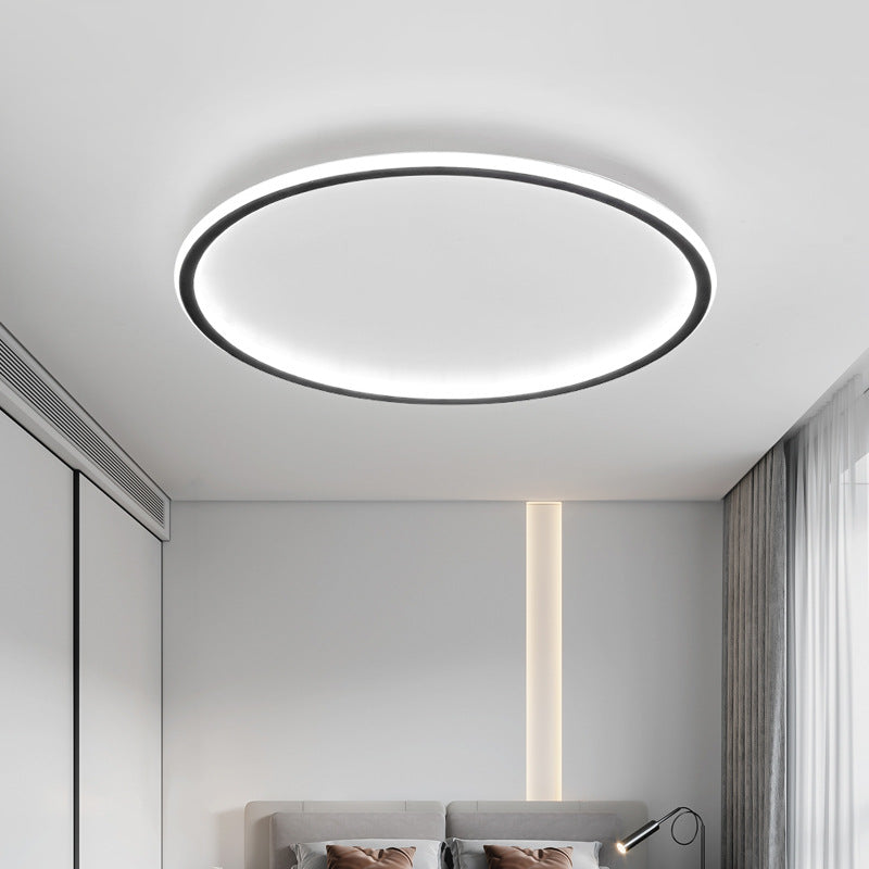 Minimalist Round LED Flush Mount Ceiling Light – Modern Scandinavian Style for Dining Room, Kitchen & Living Room – Aluminum Frame in | Thomler
