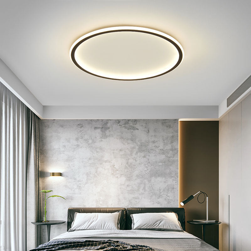 Minimalist Round LED Flush Mount Ceiling Light – Modern Scandinavian Style for Dining Room, Kitchen & Living Room – Aluminum Frame in | Thomler