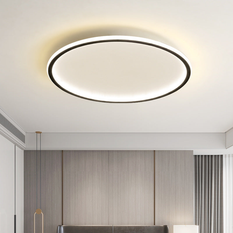 Minimalist Round LED Flush Mount Ceiling Light – Modern Scandinavian Style for Dining Room, Kitchen & Living Room – Aluminum Frame in | Thomler