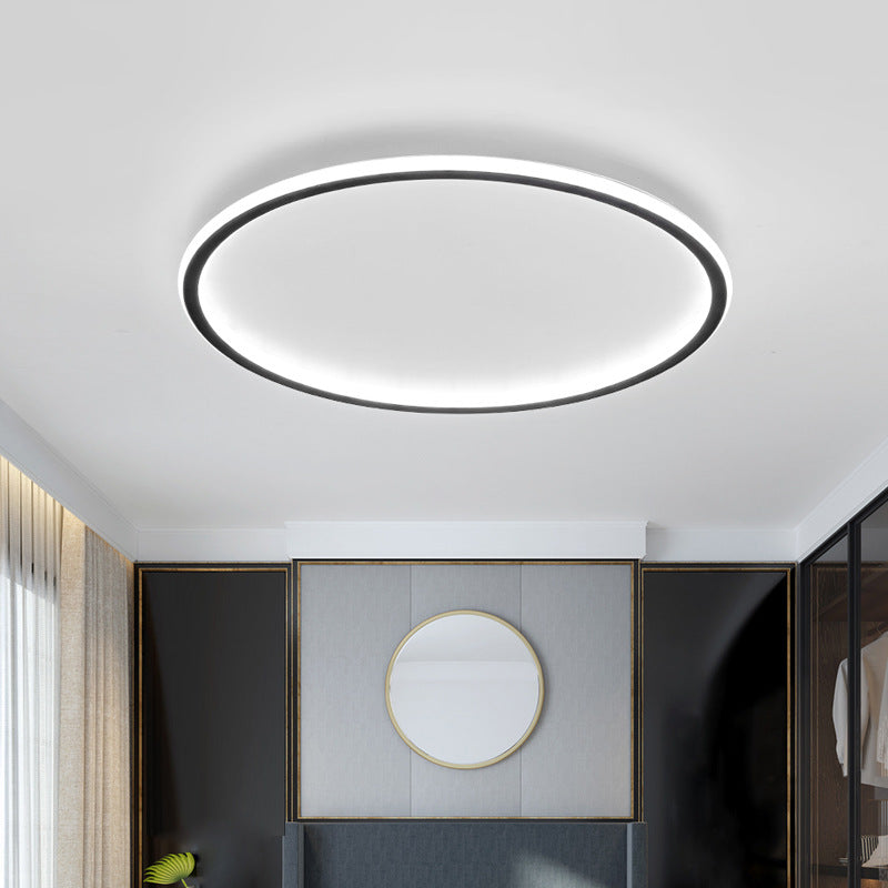 Minimalist Round LED Flush Mount Ceiling Light – Modern Scandinavian Style for Dining Room, Kitchen & Living Room – Aluminum Frame in | Thomler