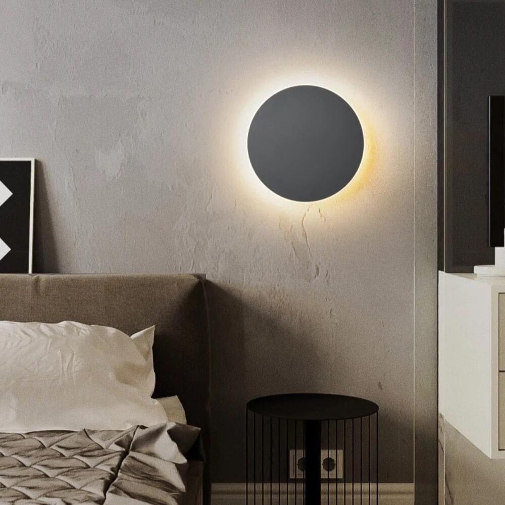 Wall Light Aluminum 11.8 in Round Warm LED Bedroom Hallway Minimalist Modern Nordic Sconce Ambient Lighting | Thomler