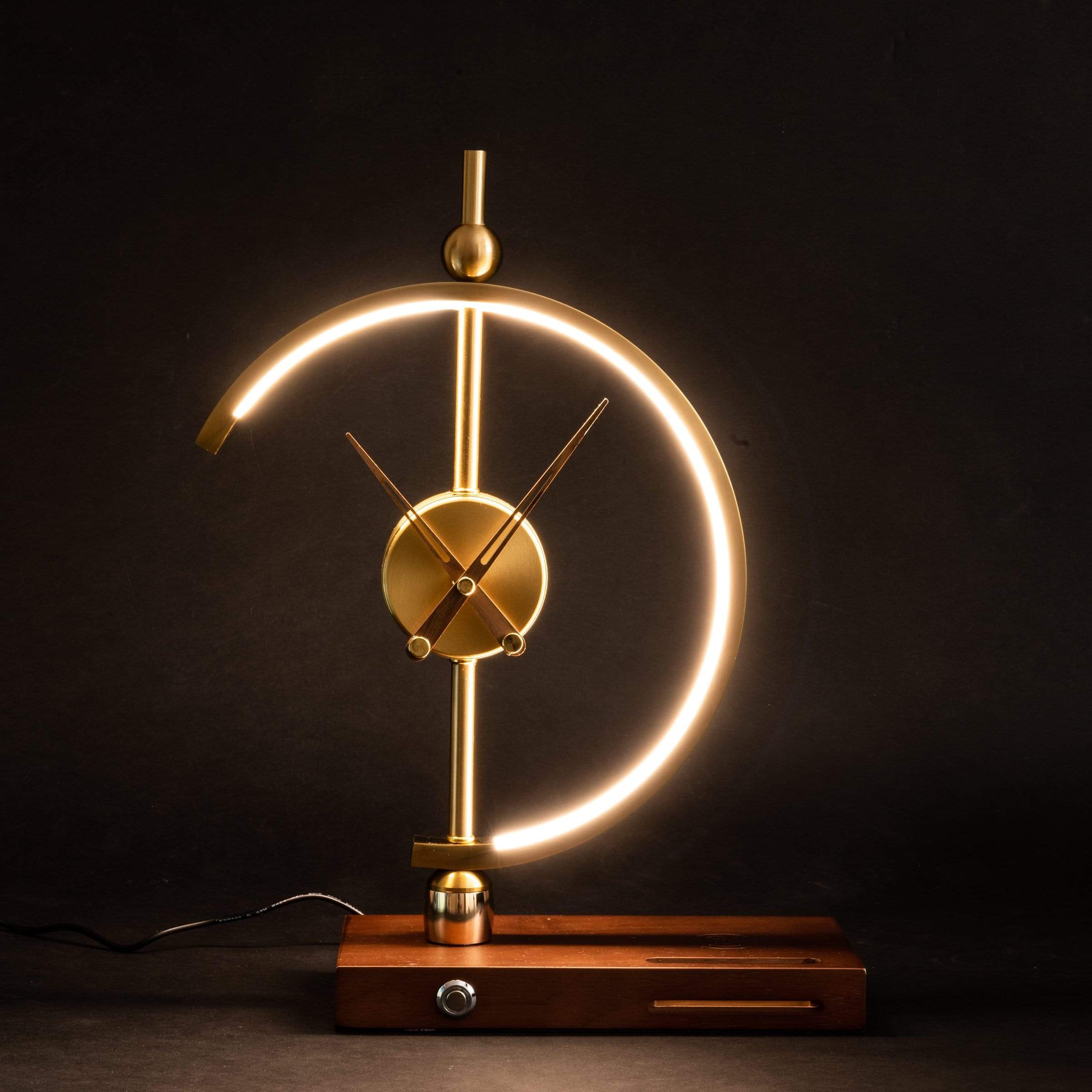 LED Desk Lamp with Wireless Charging Pad and Clock Display for Bedroom Nightstand Office Table Adjustable Brightness Qi Compatible 10W | Thomler