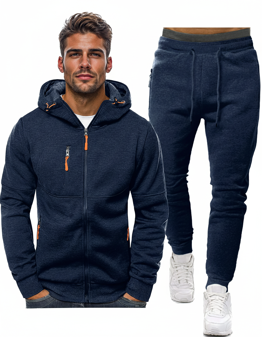 Men's Athletic Two-Piece Jogger Set with Pullover and Pants – Lightweight Breathable Tracksuit for Training, Gym & Casual Lounge Wear | Thomler