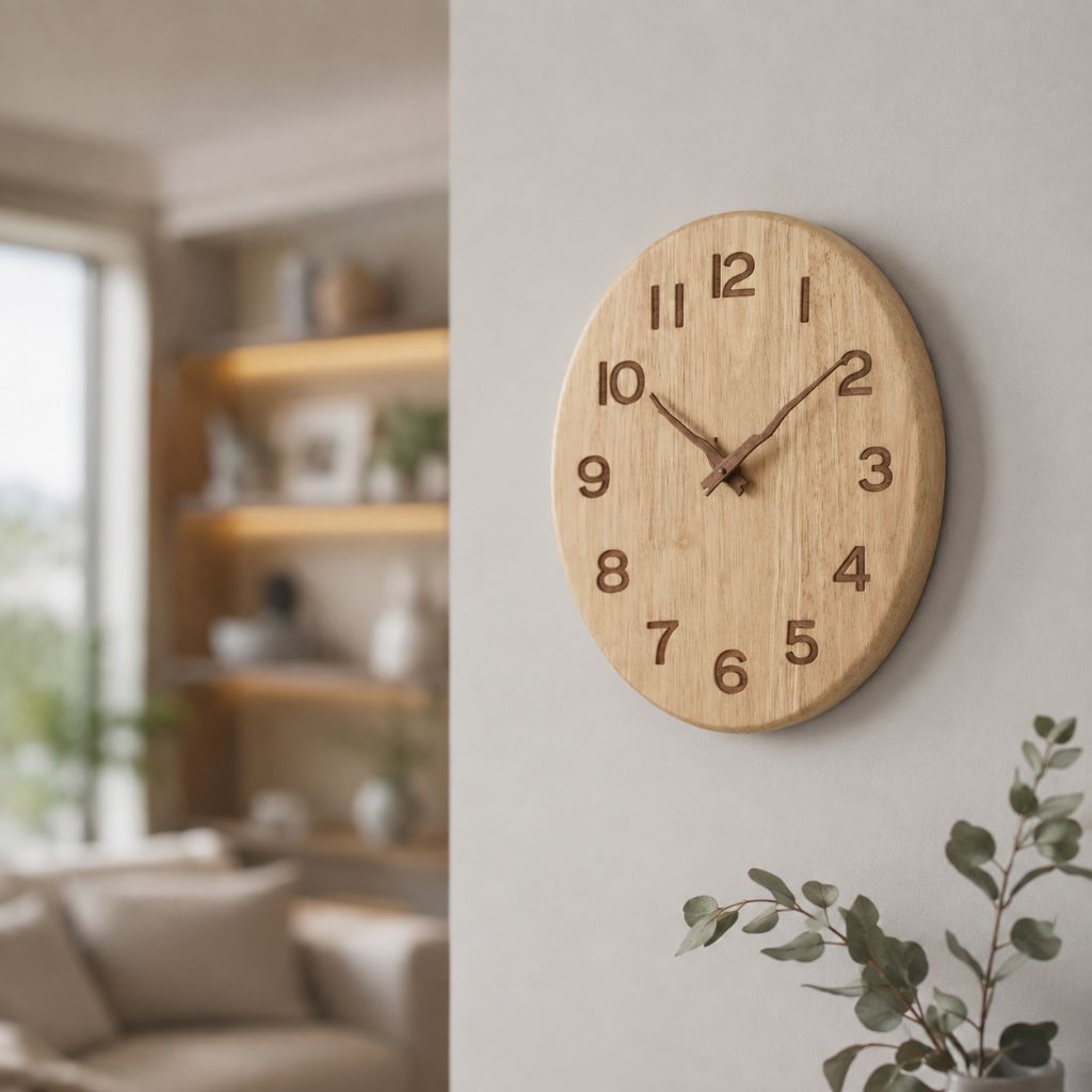 Whisper-Quiet Wooden Wall Clock – Handcrafted Timber Timepiece with Silent Sweep Movement for Living Room, Bedroom, Kitchen & Office Decor | Thomler