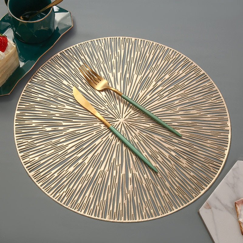 Placemat PVC 15 in Round Non-Slip Dining Table Artistic Kitchen Decor Cosmic Design | Thomler