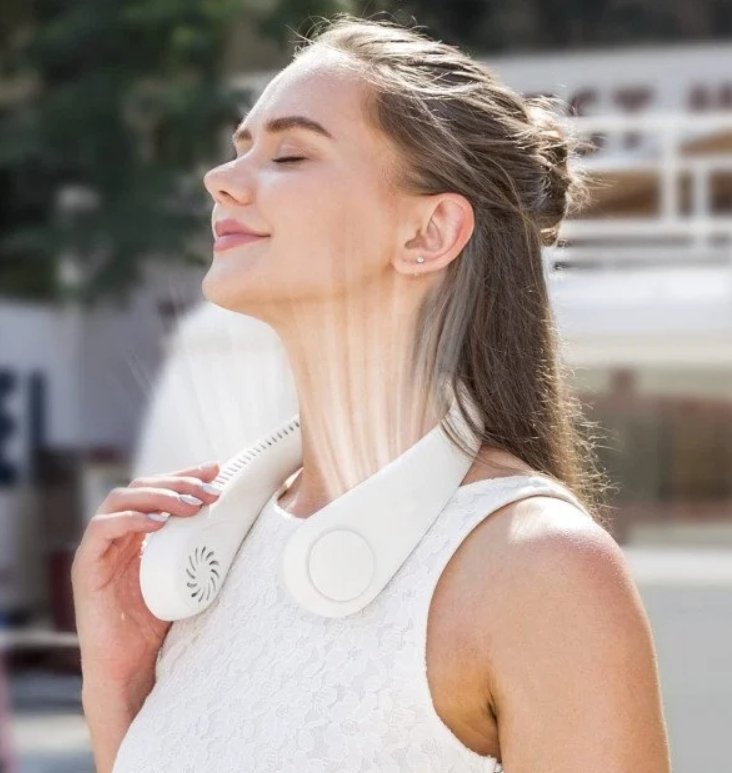 Hands-Free Wearable Personal Cooling Fan for Summer Outdoors, Travel, Gym & Commute — Rechargeable Bladeless Neck Fan | Thomler