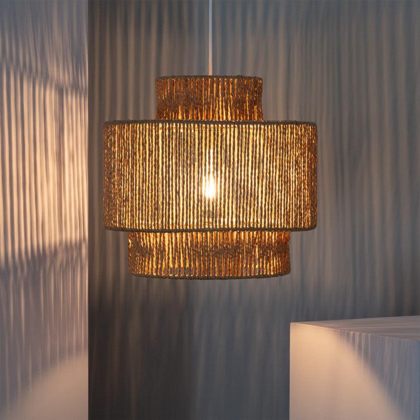 Rotan Hanglamp Ø 40cm Gevlochten Raffia E27 Natuurlijk Design | Sansoti