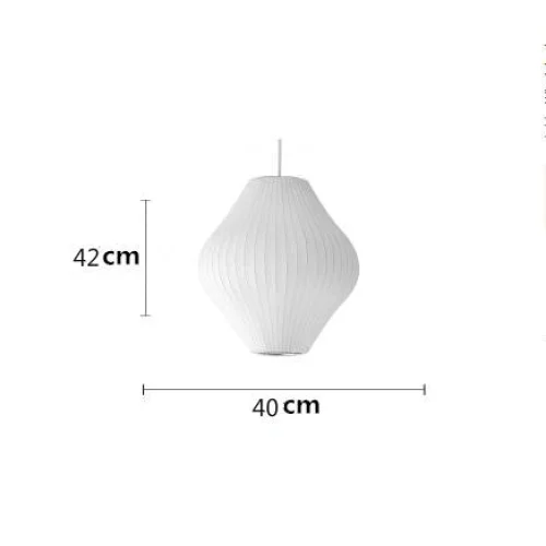 Pendant Light Silk Bubble Shade White Indoor Dining Room Living Space Hanging Ceiling Lamp | Thomler