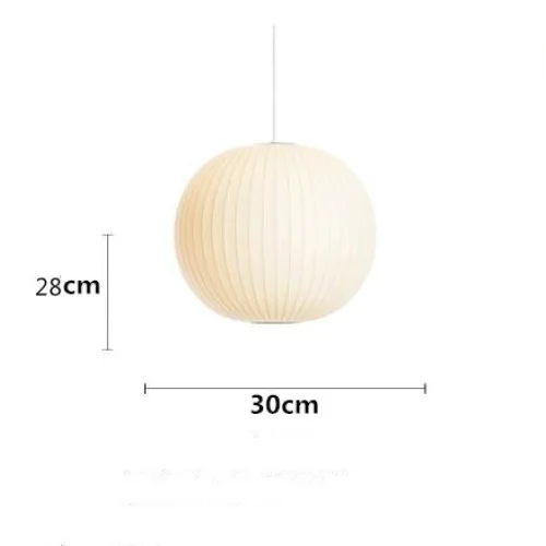 Pendant Light Silk Bubble Shade White Indoor Dining Room Living Space Hanging Ceiling Lamp | Thomler