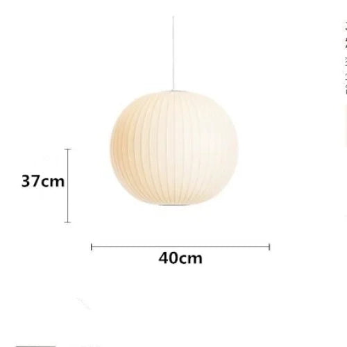 Pendant Light Silk Bubble Shade White Indoor Dining Room Living Space Hanging Ceiling Lamp | Thomler