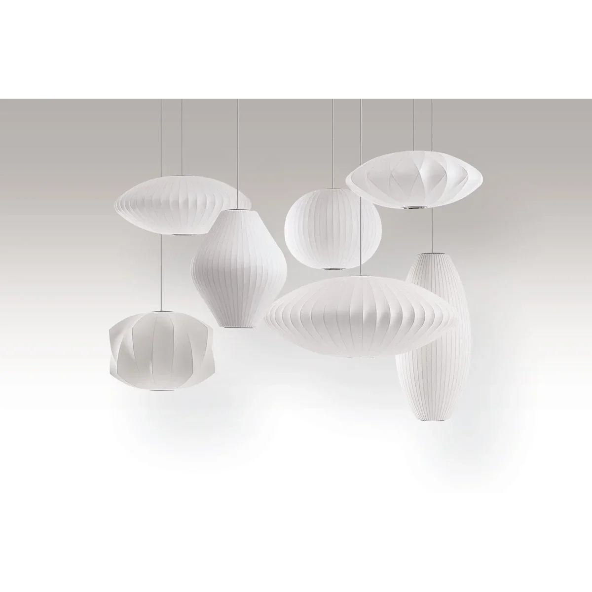 Pendant Light Silk Bubble Shade White Indoor Dining Room Living Space Hanging Ceiling Lamp | Thomler