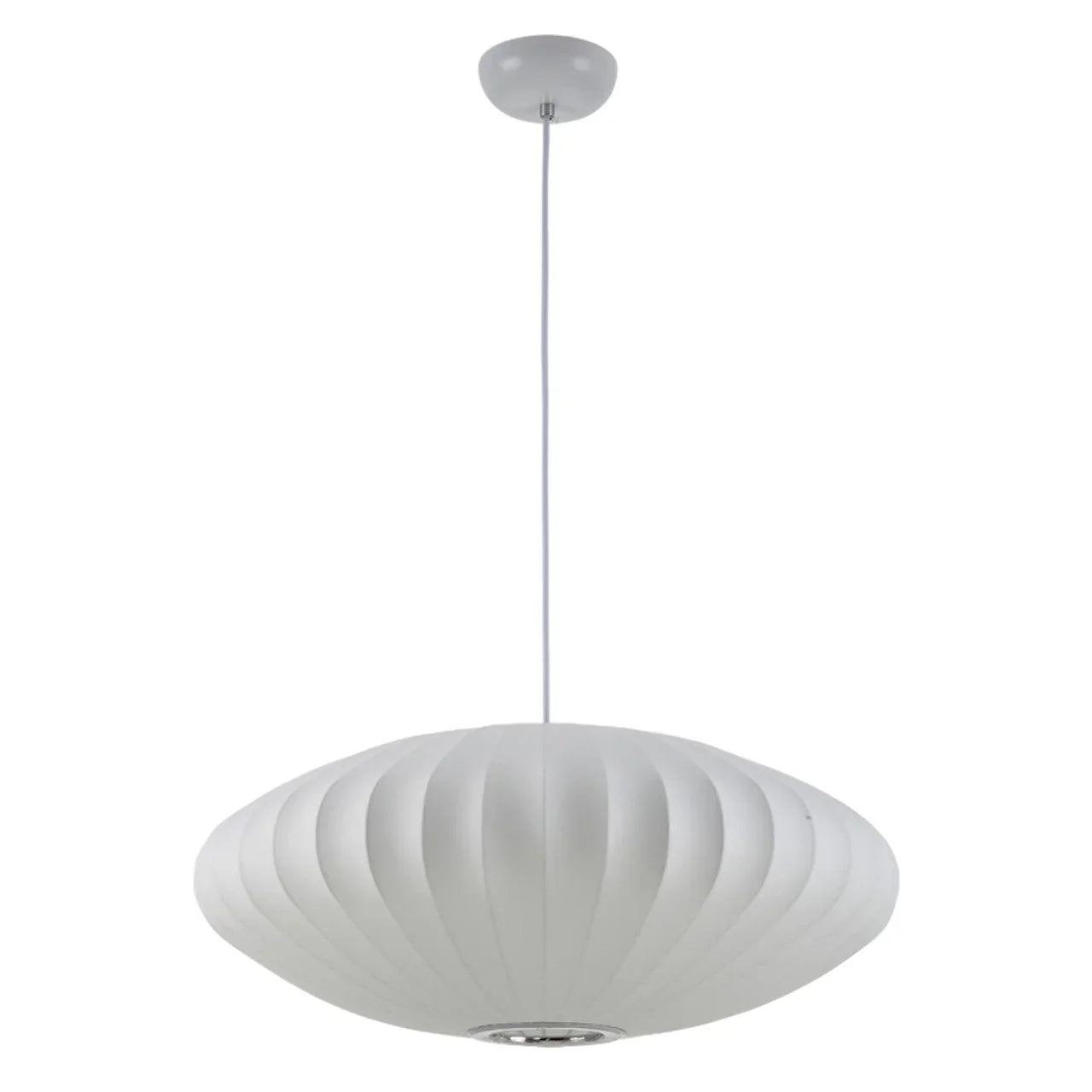 Pendant Light Silk Bubble Shade White Indoor Dining Room Living Space Hanging Ceiling Lamp | Thomler