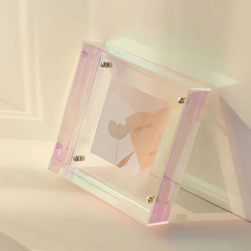Clear Acrylic Floating Picture Frame for Desktop & Wall Display - Modern Freestanding Photo Holder for Home Office, Bedroom, Living Room | Thomler