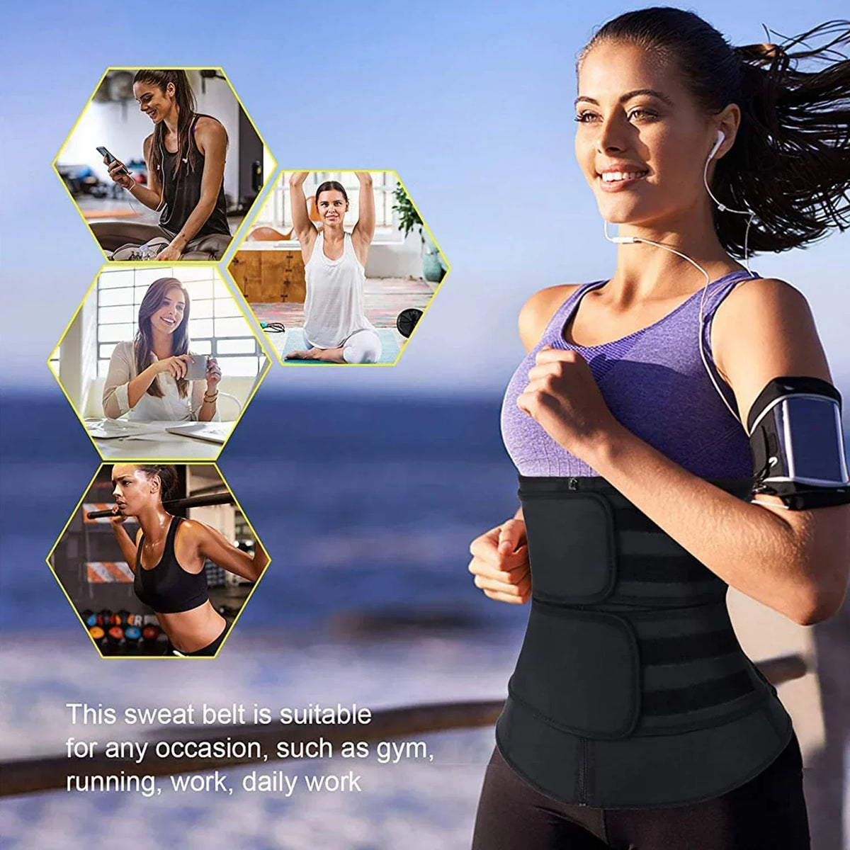 Adjustable Compression Belt for Gym Training & Core Support – Moisture-Wicking Stretch Fabric | Thomler