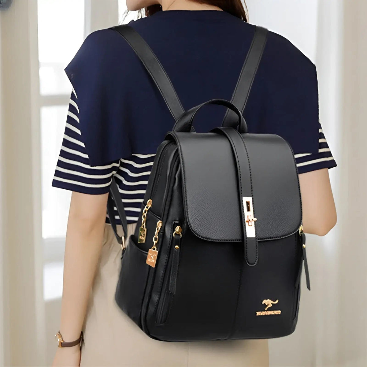 Convertible Leather Backpack Purse for Women — Multi-Pocket Daypack with Adjustable Straps for Travel, Work & Daily Essentials | Thomler
