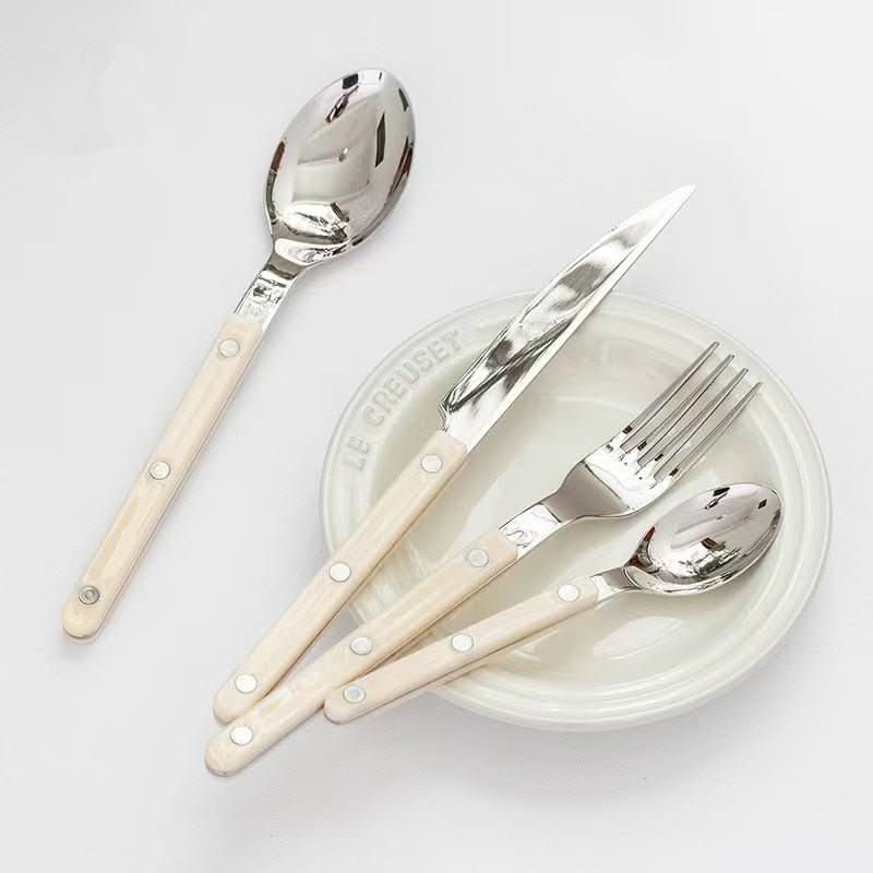 Flatware Set for 6 – 24-Piece Stainless Steel with Engraved Detail, Dishwasher Safe Silverware Service for Daily Use, Formal Dinners & | Thomler