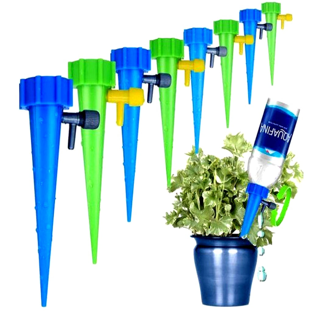 Drip Irrigation Stakes for Potted Plants – Slow Release Watering System with Adjustable Flow Control for Indoor & Outdoor Gardens | Thomler