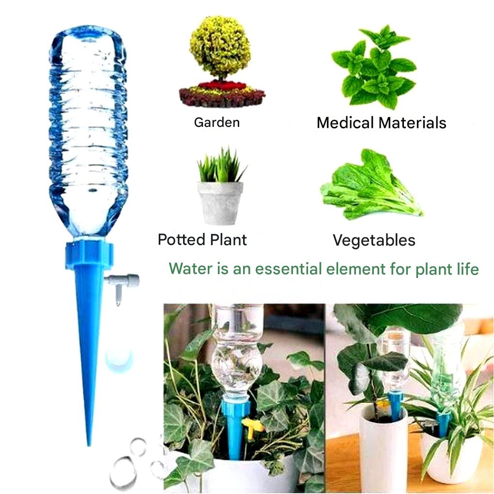 Drip Irrigation Stakes for Potted Plants – Slow Release Watering System with Adjustable Flow Control for Indoor & Outdoor Gardens | Thomler