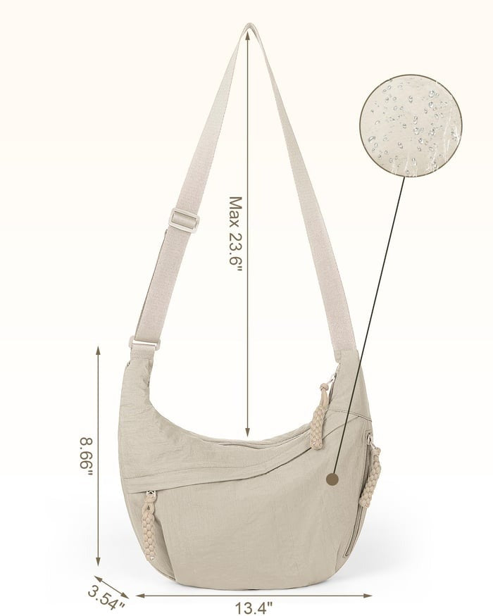 Soft-Shell Half-Moon Shoulder Bag – Adjustable Crossbody Tote for Women | Thomler