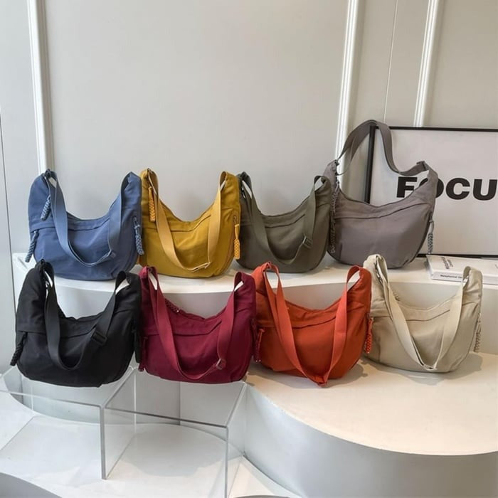Soft-Shell Half-Moon Shoulder Bag – Adjustable Crossbody Tote for Women | Thomler
