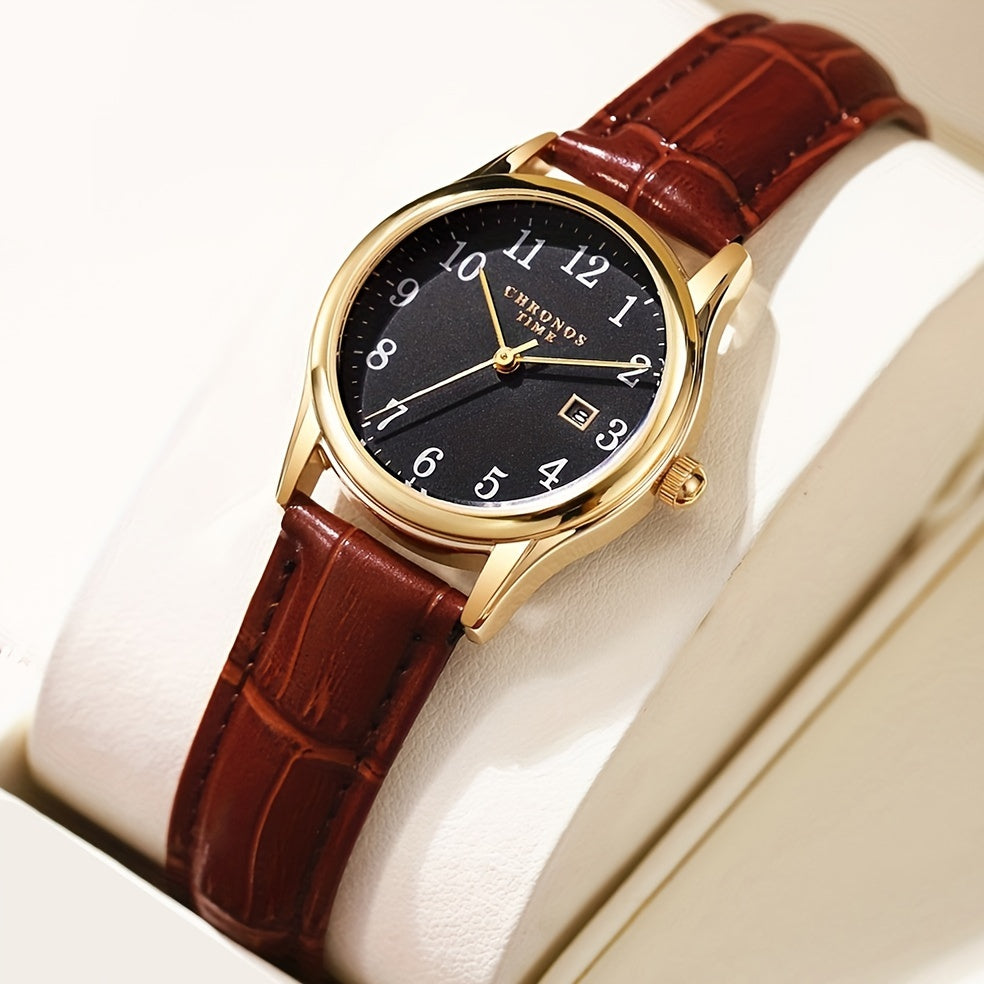 Square Face Quartz Watch for Women – Vegan Leather Band Timepiece with Analog Display – Dress Watch for Work & Events | Thomler