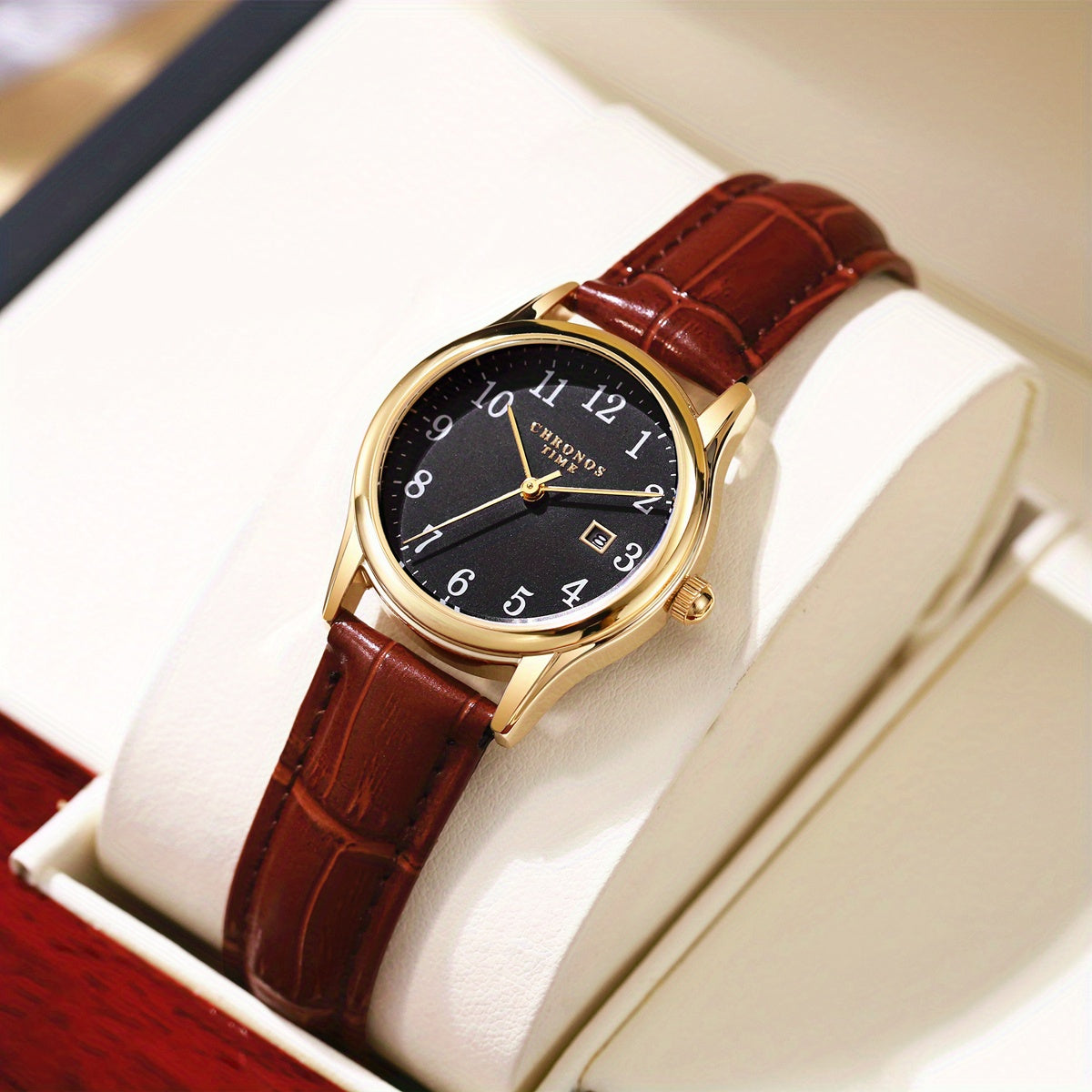 Square Face Quartz Watch for Women – Vegan Leather Band Timepiece with Analog Display – Dress Watch for Work & Events | Thomler