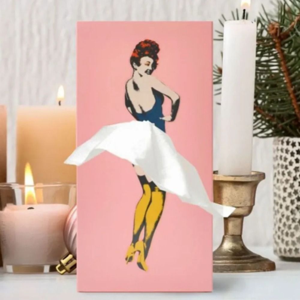 Novelty Figurine Tissue Holder with Flowing Dress Design for Countertops, Desks & Vanities – Decorative Facial Tissue Dispenser Statue | Thomler