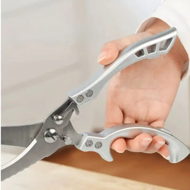 Heavy-Duty Kitchen Shears with Fish Scaler & Safety Lock – Ultra-Sharp Stainless Steel Poultry Scissors for Meat, Chicken, Vegetables & | Thomler