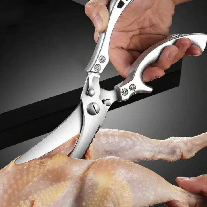 Heavy-Duty Kitchen Shears with Fish Scaler & Safety Lock – Ultra-Sharp Stainless Steel Poultry Scissors for Meat, Chicken, Vegetables & | Thomler