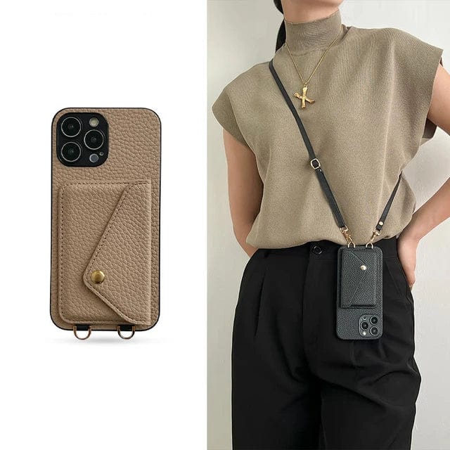 Women's Phone Wallet Shoulder Bag with Card Slots Adjustable Strap Wristlet Pouch for iPhone Daily Essentials Organizer | Thomler