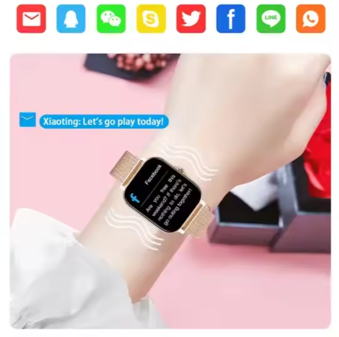 Women's Fitness Tracker Smart Watch with Metal Band – Heart Rate, Sleep, Blood Oxygen Monitor – Activity Tracker with Notifications | Thomler