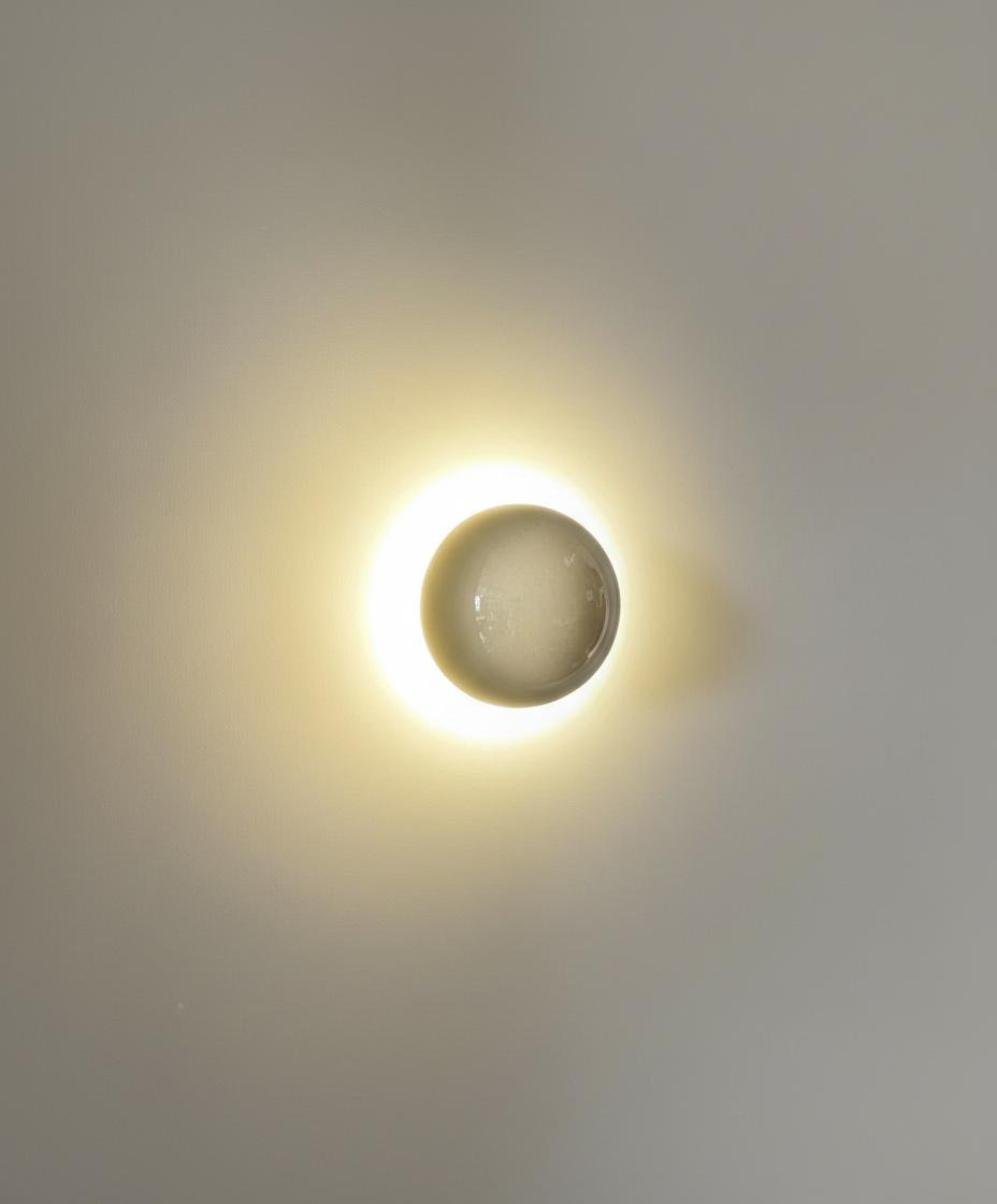 Metal Circle Sconce with LED Bi-Directional Lighting for Hallways, Bedrooms & Living Rooms | Thomler