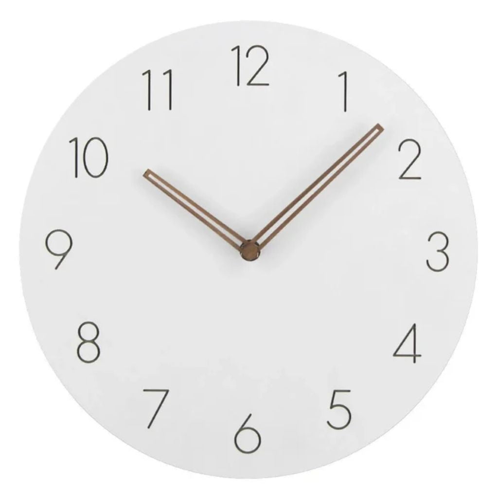 Silent Wall Clock 11.4 in Round Wood Frame Modern Home Décor for Bedroom Living Room Office Minimalist Timepiece | Thomler