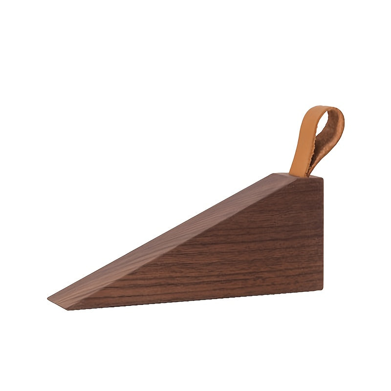 Solid Wood Door Wedge Stopper – Non-Slip Heavy Duty Doorstop for Home – Natural Hardwood Security Holder for Bedroom Living Room Office | Thomler