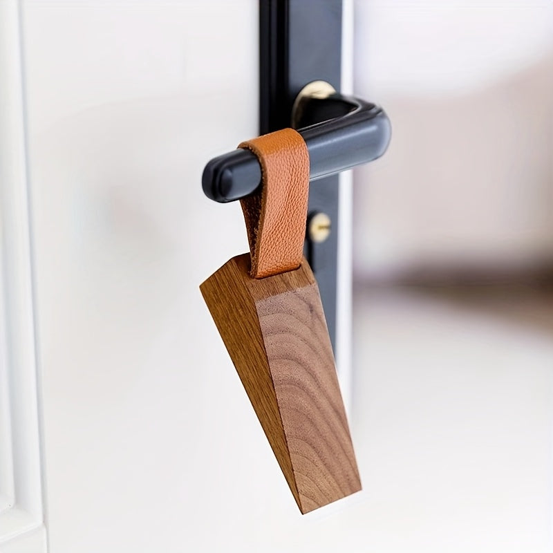 Solid Wood Door Wedge Stopper – Non-Slip Heavy Duty Doorstop for Home – Natural Hardwood Security Holder for Bedroom Living Room Office | Thomler